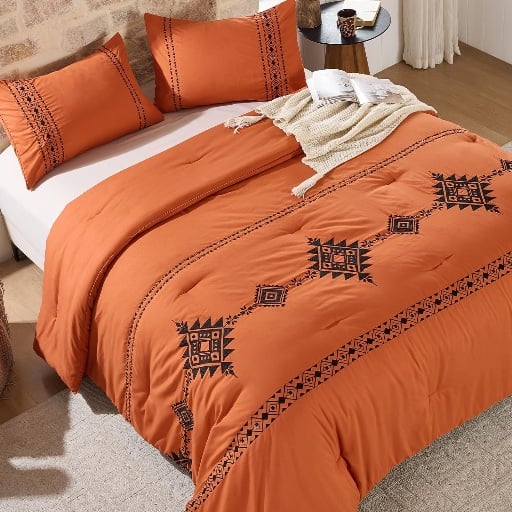 Embroidered Boho Comforter Set Deal