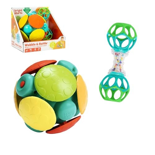 Bright Starts Wobble & Rattle Baby Toy Gift Set 2-Pack Deal