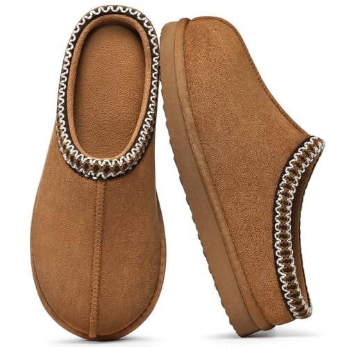Litfun Memory Foam Slippers for Women Cozy Warm House Shoes Indoor and Outdoor, Chestnut 42/43 Deal