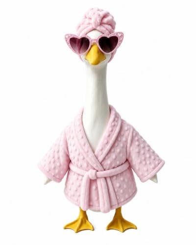 Lady Porch Goose Outfits with Pink Bathrobe, Spa Accessories and Sunglasses Deal