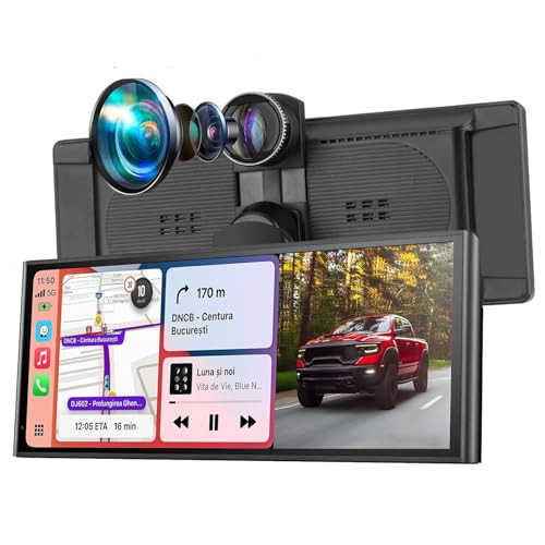 Portable Carplay Screen with 10.26" Wireless Apple Carplay & Android 