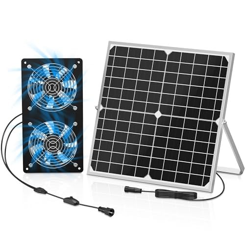TIMEBAL 350 CFM Solar Powered Exhaust Fan Unit w/ Dual Waterproof Fans Deal