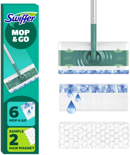 Swiffer Sweeper Kit with 1 Handle, 6 Heavy Duty Mop & Go Refills & 2 Heavy Duty Hair Magnet Refills Deal