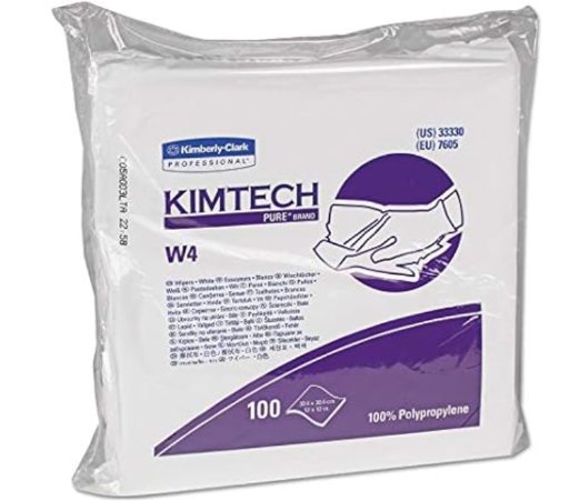 Kimberly-Clark Kimtech Pure Disposable Wiper Cloths 5-Pack 100-Count 12" x 12"