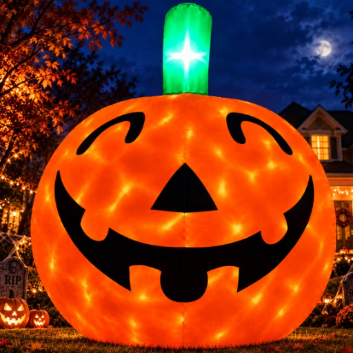 Goosiay 10ft Halloween Inflatable Pumpkin Decoration with Built-in LED Lights