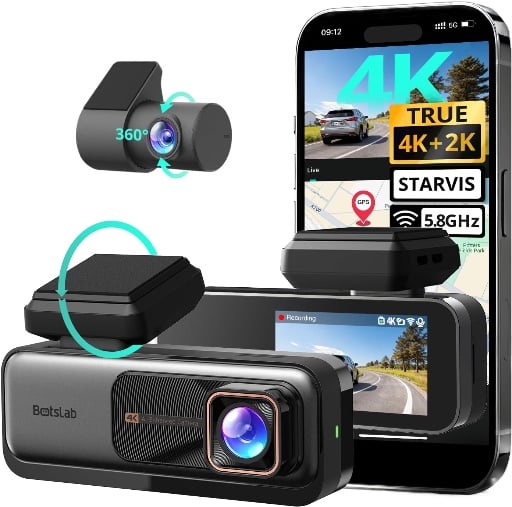 BOTSLAB G980H 4K STARVIS Dash Cam Front and Rear Deal