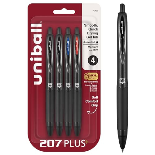 4-Pack 0.7mm Point 207 Plus Gel Pen