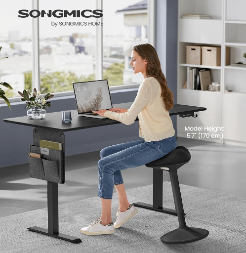 SONGMICS Ergonomic Wobble Stool, Height Adjustable 23.3-33.1 Inches