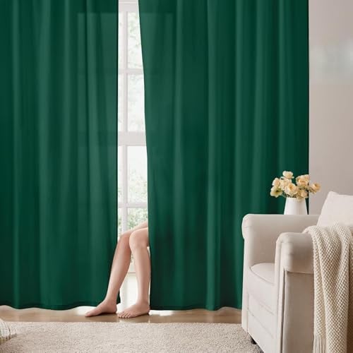 HOMEIDEAS 2-Panel 52"x84" Non-See-Through Privacy Semi Sheer Curtains Deal