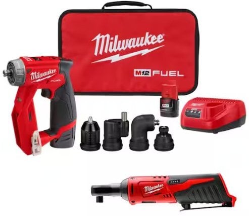 Milwaukee M12 FUEL 12V 4-in-1 Installation 3/8 in. Drill Driver Kit W/ M12 3/8 in. Ratchet Deal