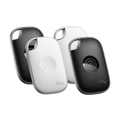 Tile by Life360 Pro Bluetooth Tracker 4-Pack (Black/White)