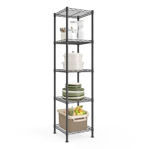 SONGMICS 5 Tier Storage Shelf 11.8 x 11.8 x 47.6 Inches