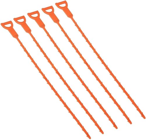 Liboyixi 5-Pack 20 Inch Hair Snake Drain Clog Remover Cleaning Tool