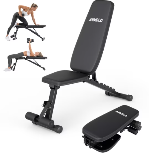 Mikolo 9 Positions Adjustable Weight Bench 800lbs Capacity Deal