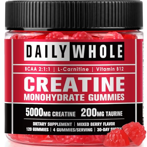 Chewable Creatine Monohydrate Gummies - 120 Count