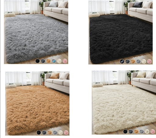 Nefoso Shag Light Gray Area Rug 8' x 10'