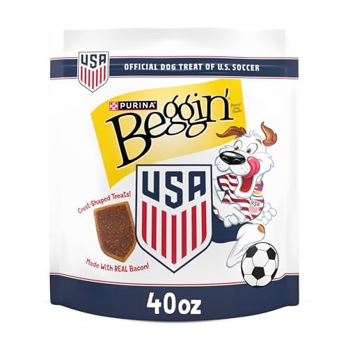 Purina Beggin' U.S. Soccer Crest Dog Treats, Real Bacon, 40 oz Pouch Deal