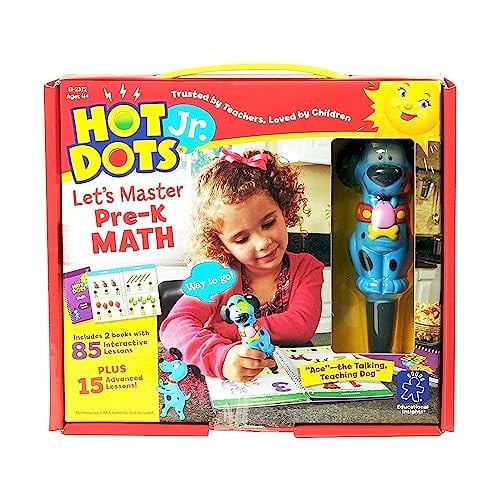Educational Insights Hot Dots Jr. Let's Master Pre-K Math Set w/ 2 Books & Interactive Pen