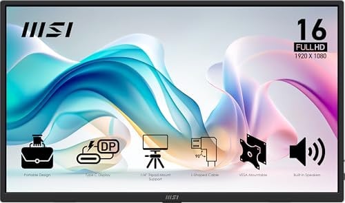 MSI Pro MP165 E6 15.6" 1080p 60Hz IPS Portable Monitor