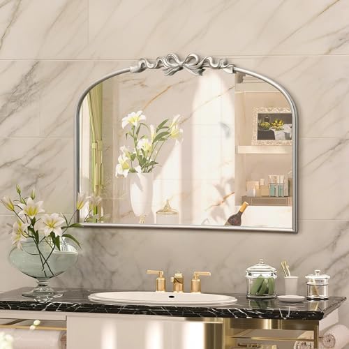 Antique Arched Silver Mirror