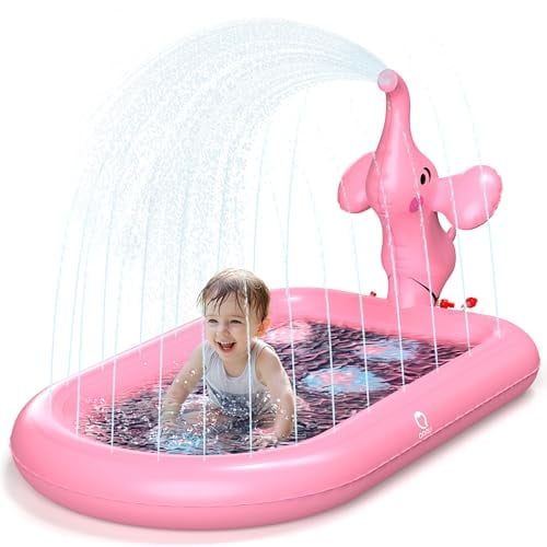 3-in-1 Inflatable Qpau Elephant Sprinkler Pool & Water Play Mat Deal