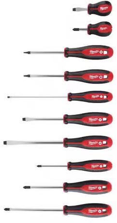 Milwaukee Phillips/Slotted Screwdriver Set 10 pc Deal