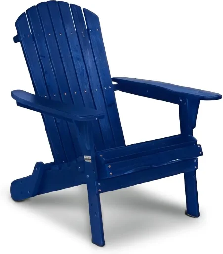 Highland Dunes Noyes Solid Wood Folding Adirondack Chair Blue Deal