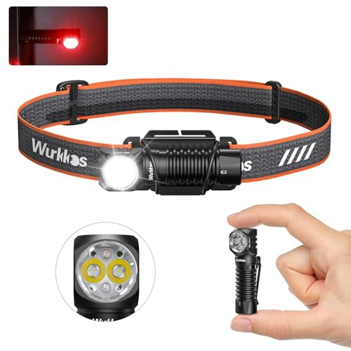 Wurkkos HD12 USB Rechargeable Right Angle Flashlight w/Headstrap