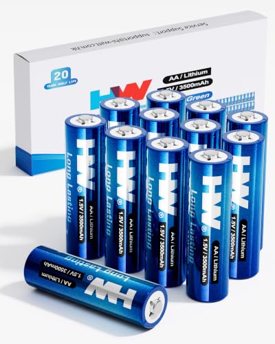 HW 3500mAh 1.5V Non-Rechargeable AA Lithium Batteries 12-Pack