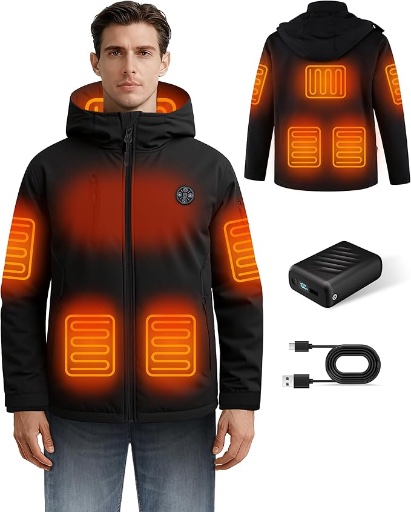 Heated Jacket for Men with 20000mAh battery and App