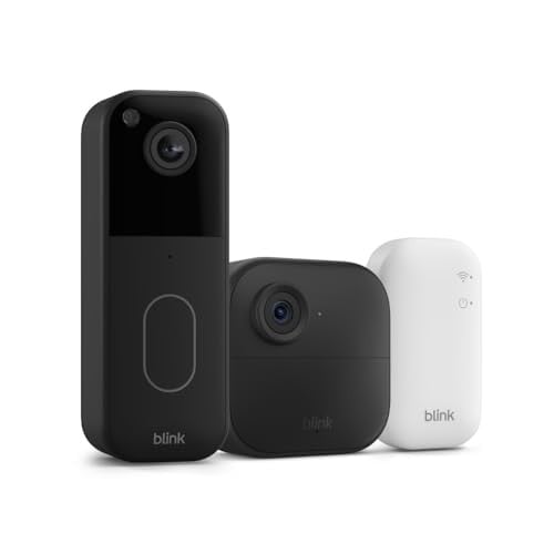 Blink Video Doorbell + Outdoor 4 Wireless Smart Security Camera w/ Sync Module (Black & White)