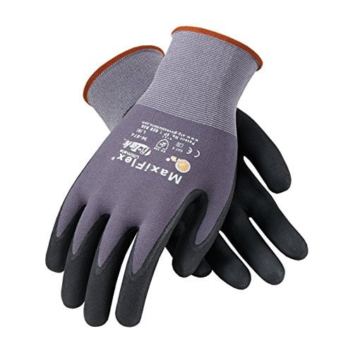 MaxiFlex Seamless Knit Nylon Gloves with Nitrile Coat and Micro Foam Grip, Cut Resistance, Large
