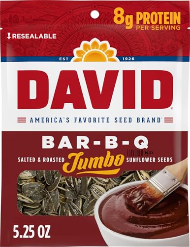DAVID Salted & Roasted Jumbo Sunflower Seeds 5.25-Oz (Bar-B-Q)