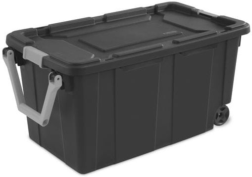40-Gallon Sterilite Extra Large Wheeled Plastic Storage Bin w/ Handle (Gray) 2-Pack Deal