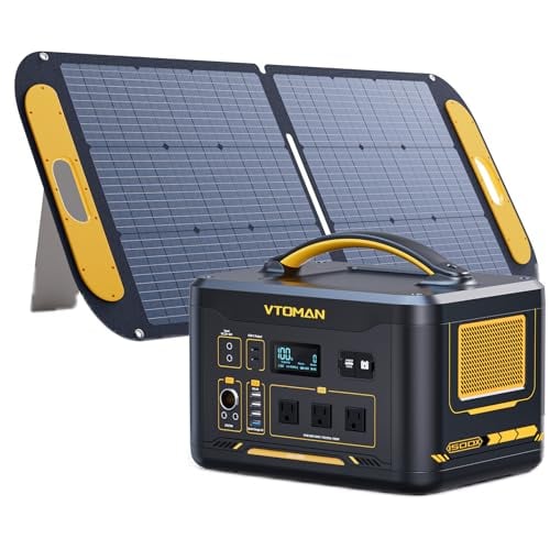 VTOMAN Jump 1500X Portable Power Station with 110W Foldable Solar Panel