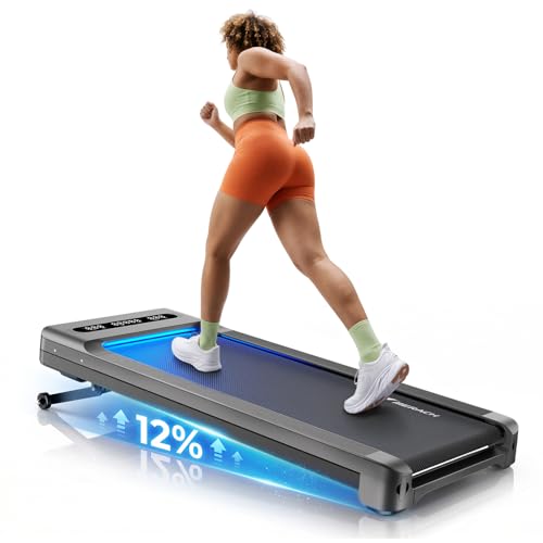 MERACH UltraWalk W60 Walking Pad Treadmill with 12-Level Auto Incline, 3.5HP Motor, 400-Lb Capacity
