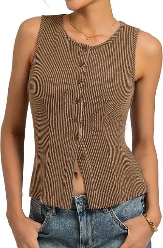 Kate Kasin Women Summer Going Out Button Up Tank Tops Deal