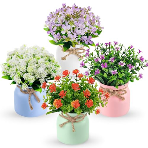 Der Rose 4 Pack Fake Flowers
