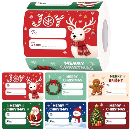 Christmas Gift Tag Stickers 500-Pack