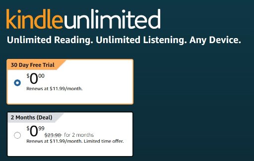 Kindle Unlimited 2-Months Digital Subscription