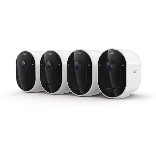 Arlo Pro Security Camera 4-Pack 2K HDR (6th Gen, 2025 Release) Wireless Outdoor Rechargeable Cameras w/ Removable Battery