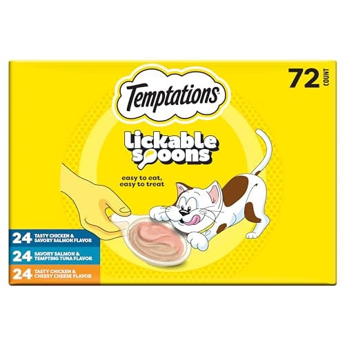 Temptations Lickable Spoons Soft Lickable Cat Treats Variety Pack 72 Spoons Deal
