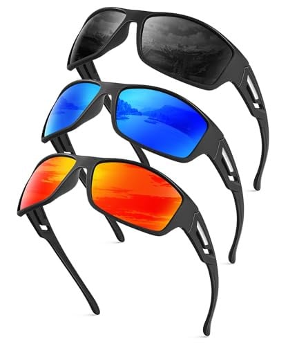 KALIYADI Men's Polarized Sports Sunglasses 3-Pack