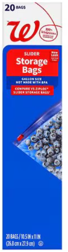 Walgreens Slider Food Storage Bags, Gallon