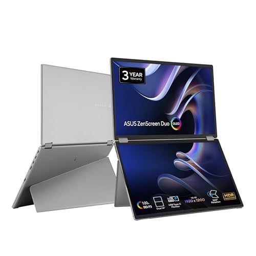 ASUS ZenScreen Duo OLED 360° Foldable Portable Monitor (MQ149CD)