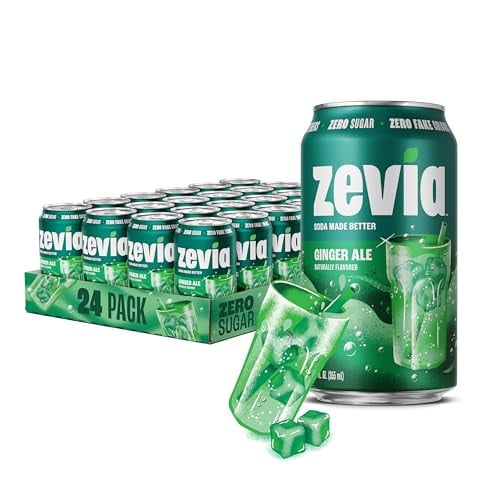 Zevia Zero Sugar Ginger Ale Soda 24-Pack 12-Oz