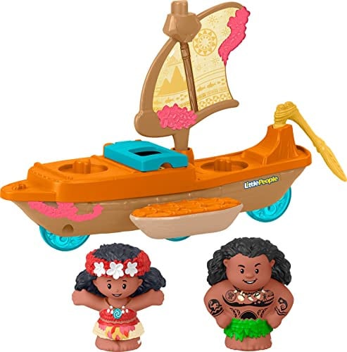 Fisher-Price Little People Disney Princess Moana & Maui’s Canoe Sail Boat with Figures