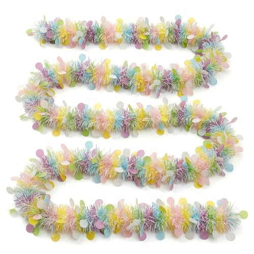 Spring Easter Egg Tinsel Garland 6.5 FT