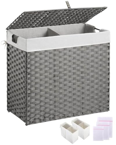 Greenstell Laundry Hamper with Lid 130L Gray Deal