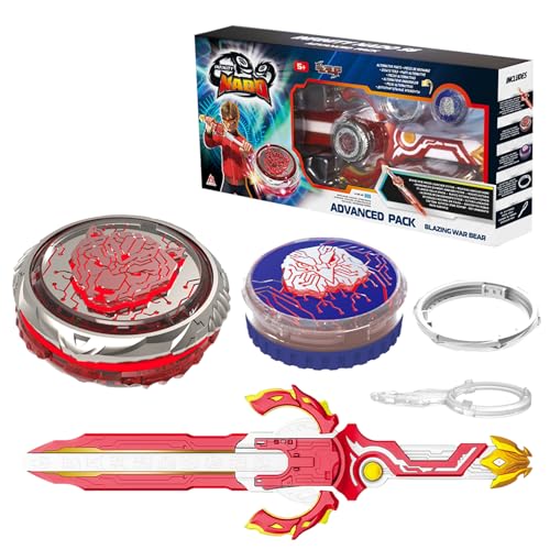 Infinity NADO S6 Advanced Pack Blazing War Bear Attack Type Metal Glowing Spinning Battle Top Set w/ Sword Launcher